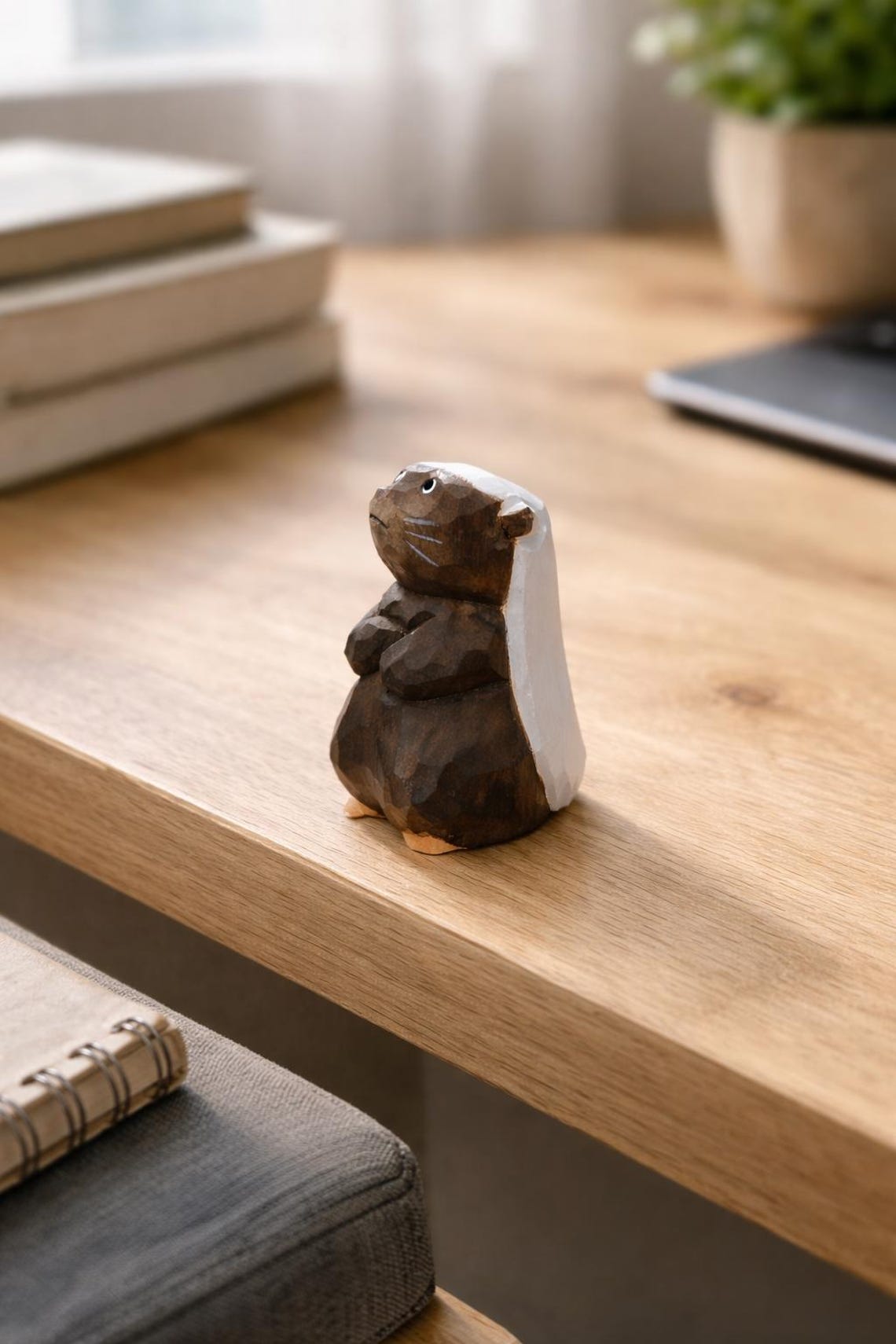 Small Honey Badger Figurine for Desk or Shelf Decor